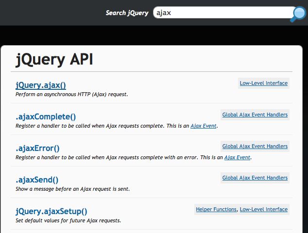 Typing into jQuery API